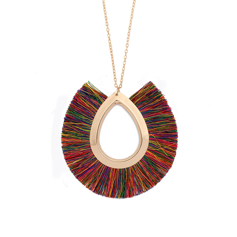 NK167 15 цветов длинное ожерелье для женщин большое богемное Бохо Ожерелья Панк Винтаж этнические ожерелья и подвески