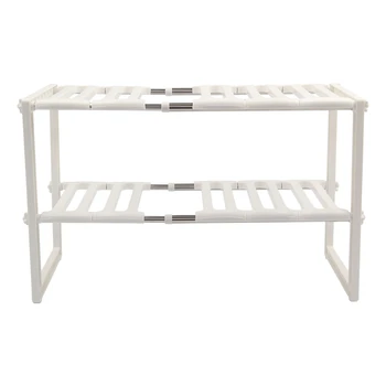

Kitchen Rack Organiser Adjustable Removeable Under Sink Storage Tidy Shelf Unit