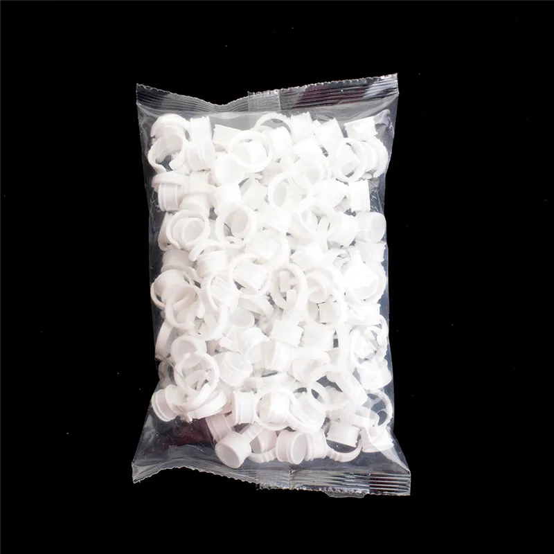 

100Pcs Adhesive Eyelash Pallet Holder Set Beauty Makeup Disposable Glue Holder Ring Pallet for Eyelash Extension Tattoo Pigment