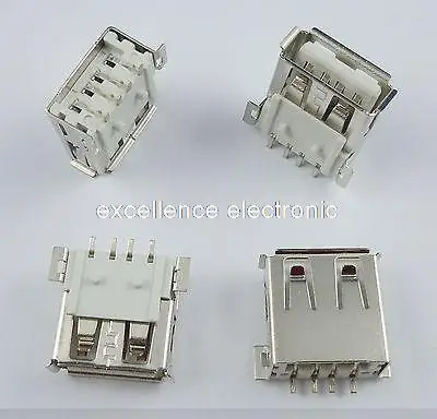 

50Pcs USB Type-A 4 Pin Female SMT Socket Connector DIY