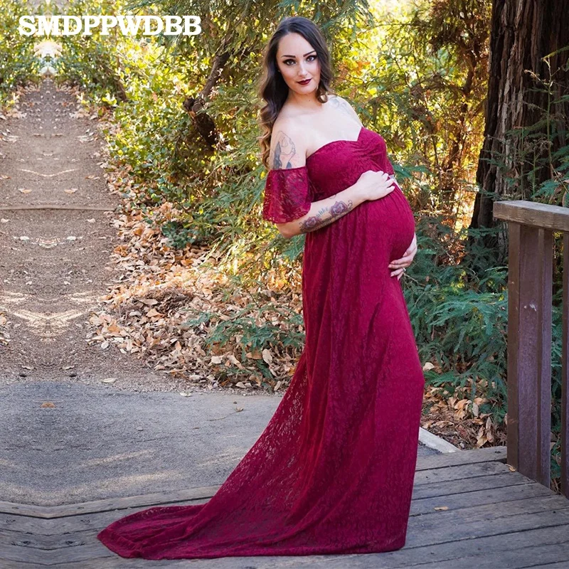 SMDPPWDBB White Maternity Dresses Maternity Photography Props Plus Size ...
