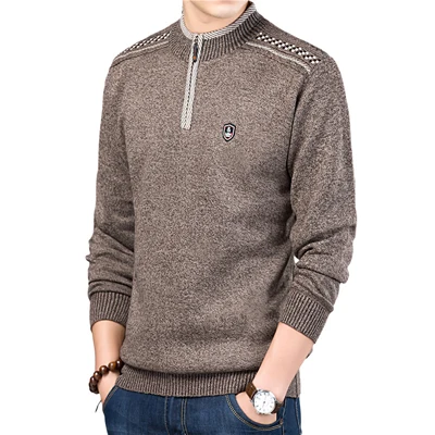 DIMUSI, осенне-зимний мужской свитер, Мужская водолазка, Одноцветный Повседневный свитер, Мужской приталенный брендовый вязаный пуловер, TA303 - Цвет: Coffee