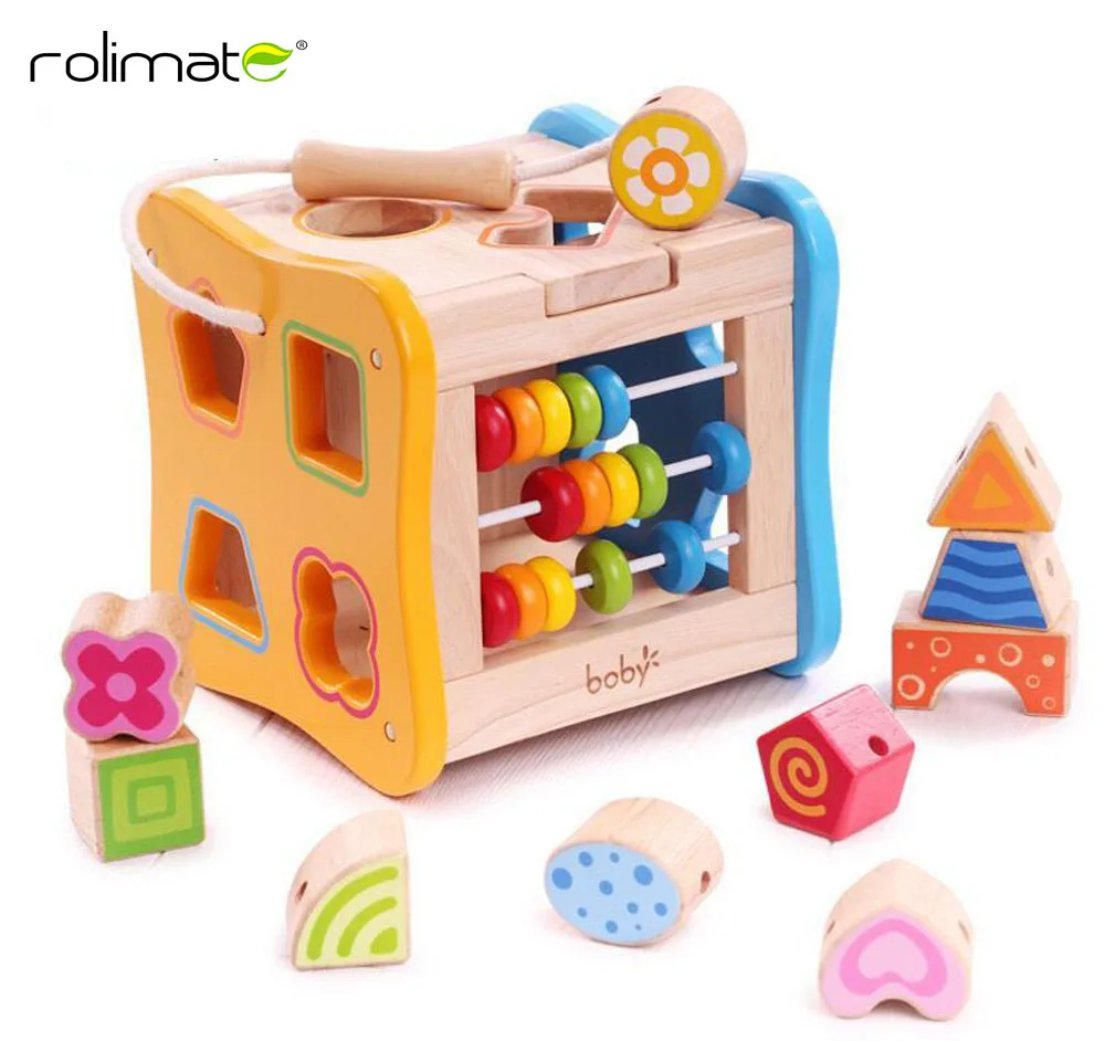 

rolimate Multi-function Preschool Early Educational Development Wooden Puzzles Toy Box, Best Birthday Gift Toy for Age 3 4 5