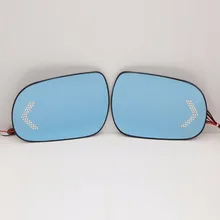 Blu Ala Specchio di Vetro di Base-Riscaldata Grandangolo Glare Prova di Specchio LED Indicatori di Direzione Della Lampada Per Toyota HiLux 08 -09 Fortuner 2008-2013