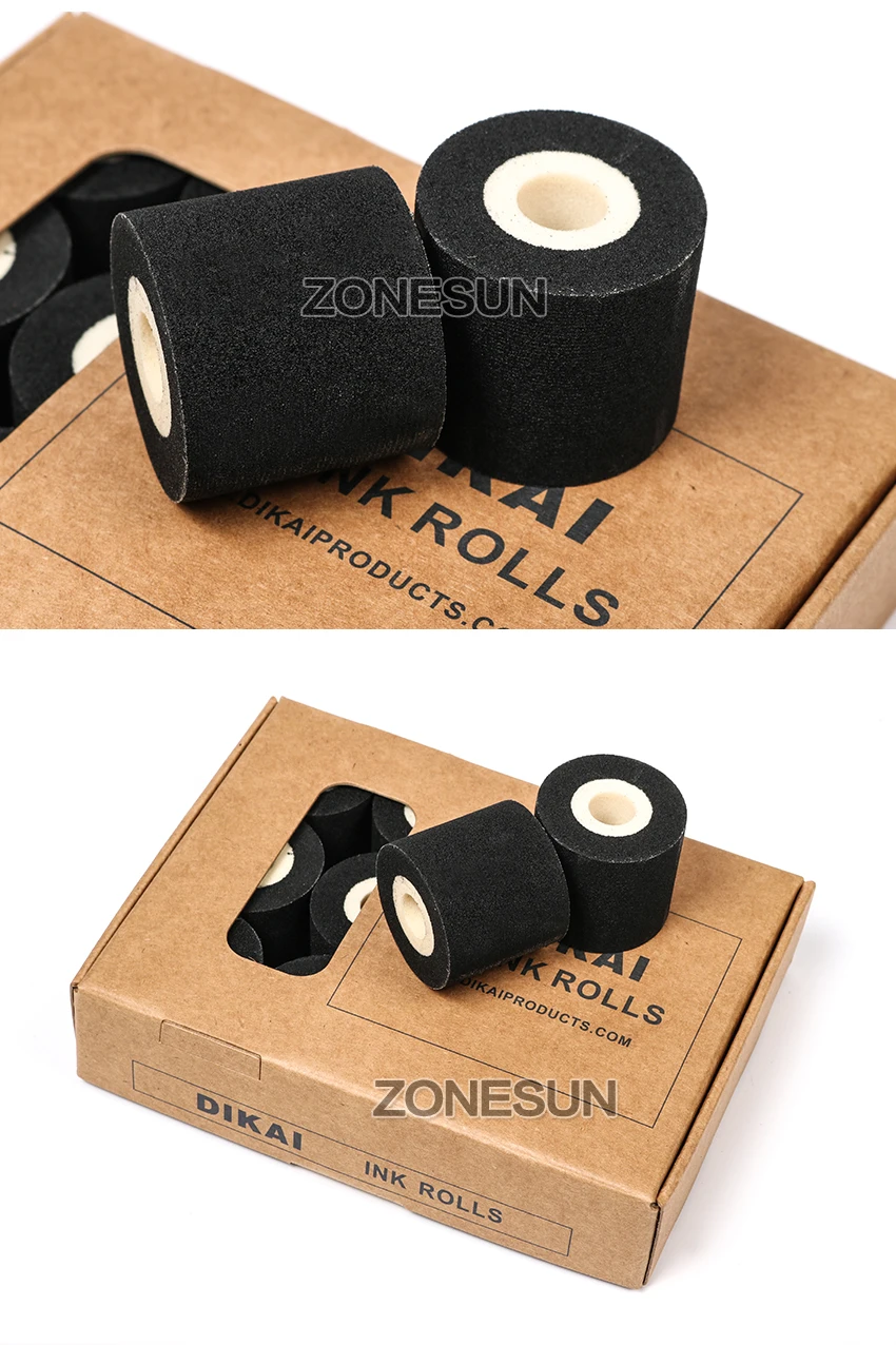 ZONESUN Black Hot Printing Ink Roll for MY-380F Date Coding Machine