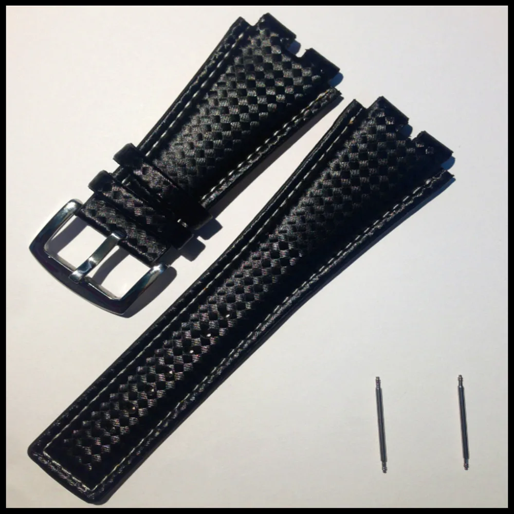 OHSEN New Product watches Bracelet Black Watchbands Leather Strap Watch Band AD0930 Stainless Steel Clasp Watch Accessories (11)