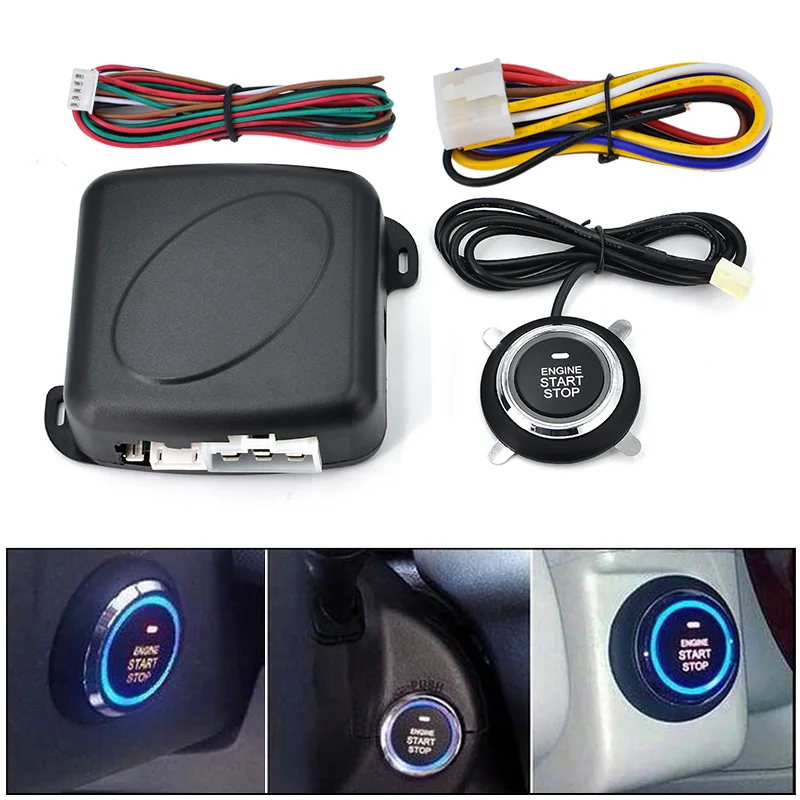 Car One START STOP Engine system Lock Ignition button Keyless Entry System Go Push Button Engine Start Stop Immobilizer