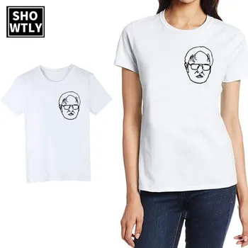 

Showtly The Office Dwight Schrute on side of T-Shirt O-Neck Casual Cotton Super Soft Tee Tops