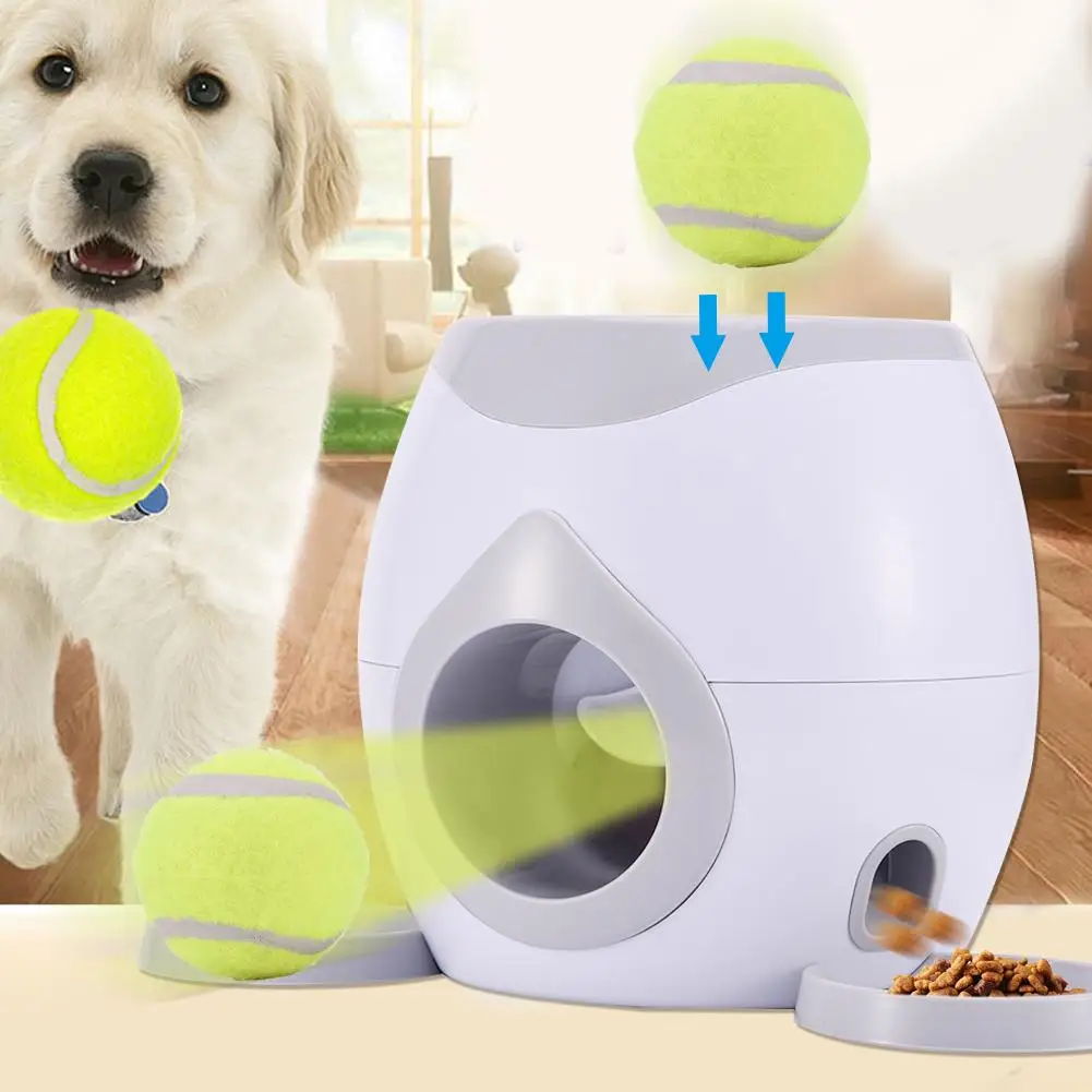 Собака Интерактивная обучающие игрушки для домашних животных забавные награда машина автоматический диспенсер для подачи тренажер игрушка, теннисный мяч играть обучающие игрушки
