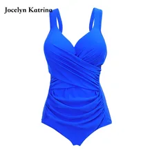 Jocelyn Катрина Женская купальная одежда плюс размер цельный купальник женский сексуальный винтажный купальный костюм Купальники больших размеров Размер XL~ 5XL