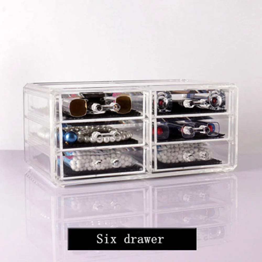 

Drawer Type Acrylic Transparent Makeup Cosmetic Organizer Crystal Plastic Jewelry Desktop Storage Box Special Christmas Gift