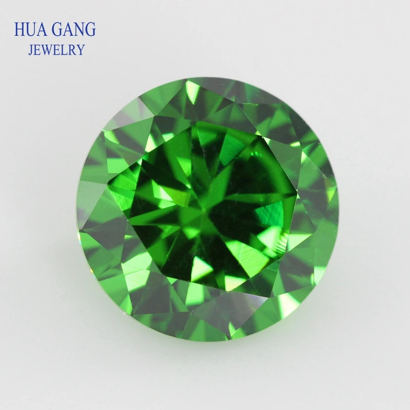 

Green Cubic Zirconia Round Shape 5A Brilliant Cut Loose CZ Stone Synthetic Gems For Jewelry 0.8~12mm Free shipping