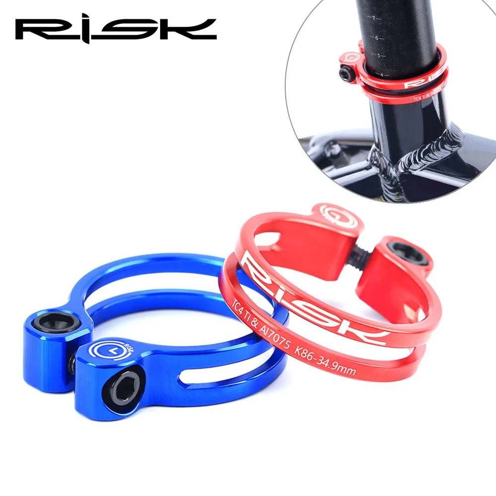 Ceny Ryzyko 31.8mm 34.9mm rower sztyca zacisk Ultralight zacisk aluminiowy ze śrubami ze stopu tytanu MTB Road Bike Quick Release