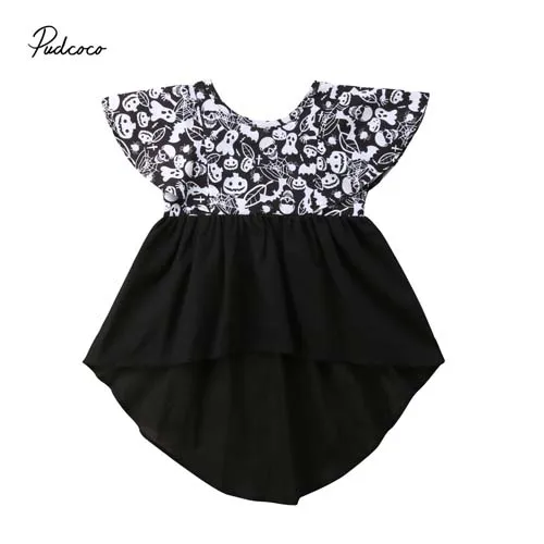 

Pudcoco 2018 Toddler Kids Baby Girls Halloween Dress Pumpkim Ghost Party Cosplay Tulle Tutu Dresses Summer Outfits Costume 0-5T