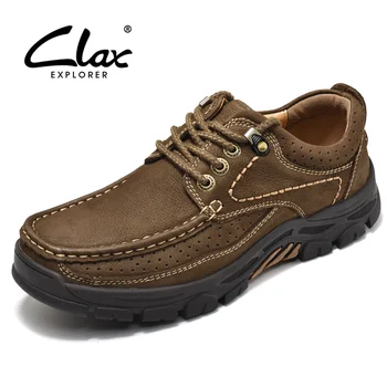 

CLAX Mens Shoes Genuine Leather 2019 Spring Autumn Casual Shoe Male Outdoor Walking Footwear Handmade Leather Shoe Soft