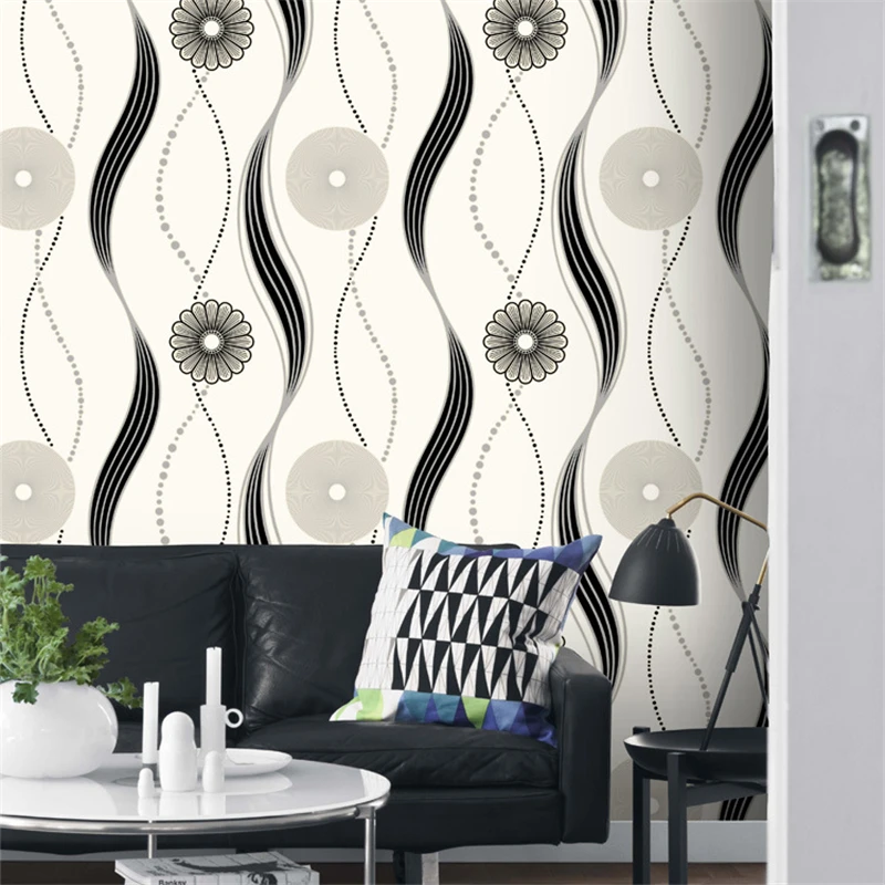 beibehang Warm and green wallpaper geometric circle curve pattern living room TV background wall non - woven | Обустройство дома