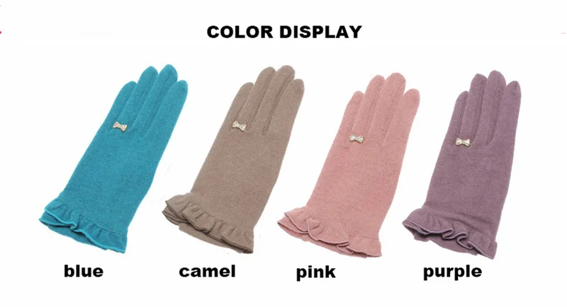 Шерстяные Перчатки осенние и зимние короткие теплые женские перчатки для пальцев милые бабочки дизайн A3043-5