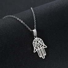 Arabic Soy Luna Hamsa Hand Pendant Necklace for Women/Men Amulet Stainless Steel Hand of Fatima Choker Arab Jewelry Gift soy luna live barcelona