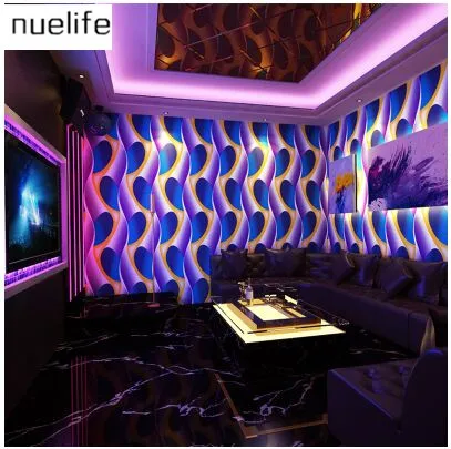

0.53x10 Meter KTV wallpaper personality strip pattern wave ballroom ktv theme room wallpaper N12