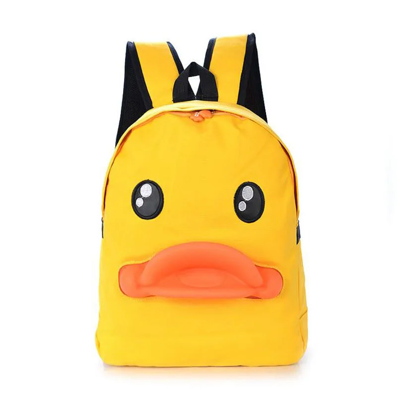 New Fashion Giant Duck Backpack Women Yellow Canvas School Backpack Large Capacity Travel Back