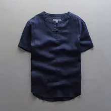 Итальянская Классическая синяя рубашка мужская летняя льняная рубашка с коротким рукавом дышащие, удобные повседневные рубашки мужская брендовая одежда camisa