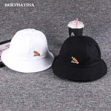 BERTHATINA N шляпа Для женщин летний корейский морковь вышивка рыбак шляпа Модные Письмо тени Кепки Для мужчин ведро шляпа Рыбалка Шапки