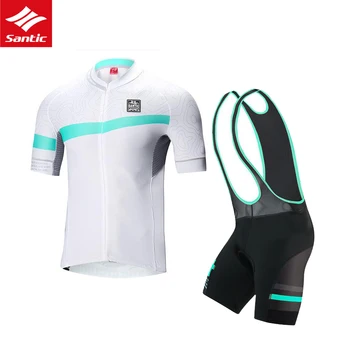

Mens Cycling Jersey Set Wear Bike MTB Jerseys Cycling Sets Santic Men's Bicycle Jersey Set summer bicycling cycling bib jersey