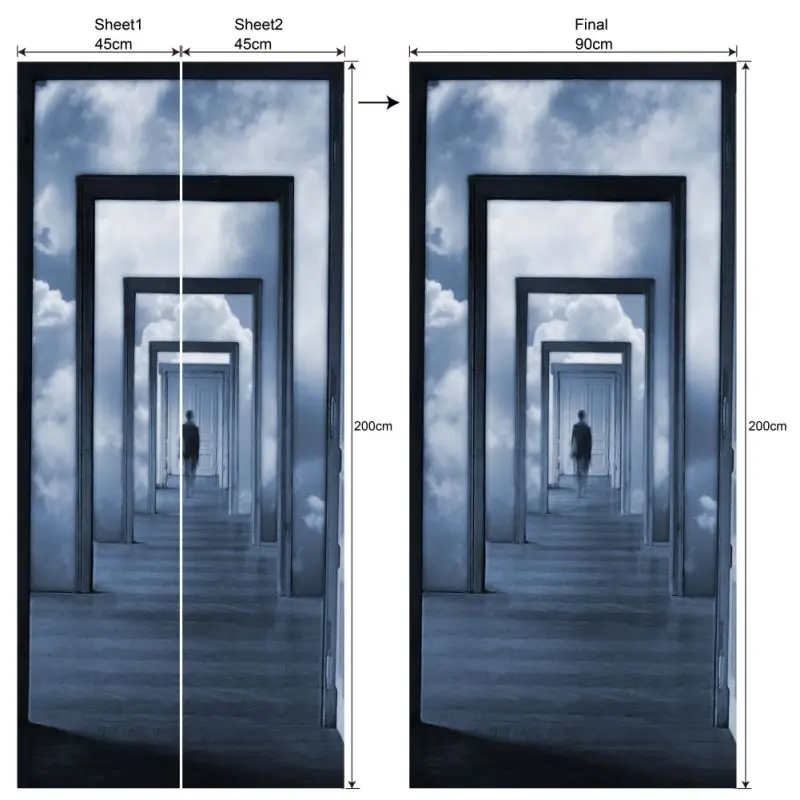 Стерео DIY моделирование двери стикер 3D Настенный, съемный самоклеющиеся обои для дома дверь, декоративные - Цвет: A3