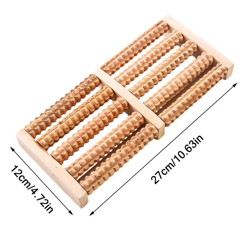 Двойной деревянный роликовый массажер для ног снимает подошвенный фасциит пятки свода боли снятие стресса