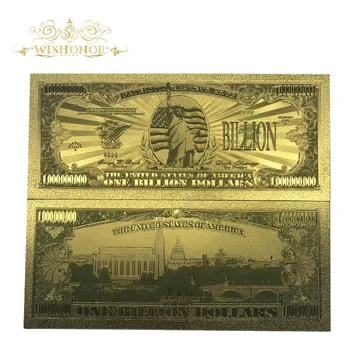 

Wishonor Colored American Dollar Banknotes Bill Note One Billion Banknotes in 24k Gold Plated Wonderful Craft for Collection