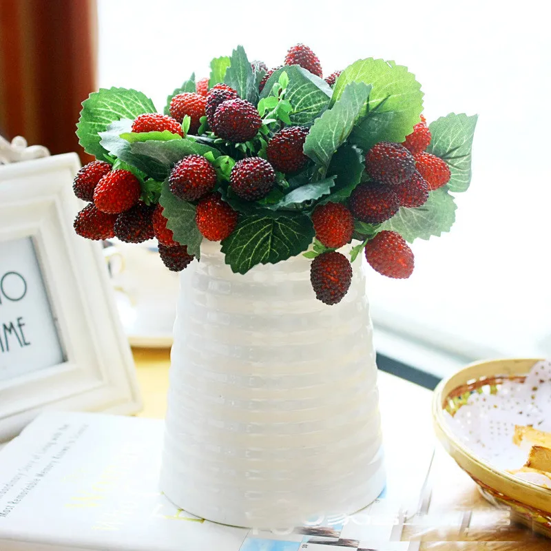 Keythemelife 1PCS Tempting Berry Leaf Fruit Artificial Flowers DIY Plant Home Decor For Home Office Garden Decoration DA Keythemelife 1PCS Tempting Berry Leaf Fruit Artificial Flowers DIY Plant Home Decor For Home Office Garden Decoration DA