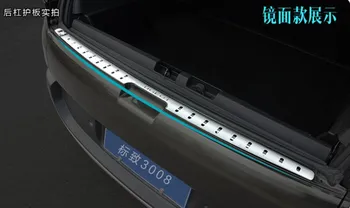 

Car styling Stainless Steel Rear Bumper protector trunk bumper trim cover protector for Peugeot 3008 2012 2015 Car accessories-i