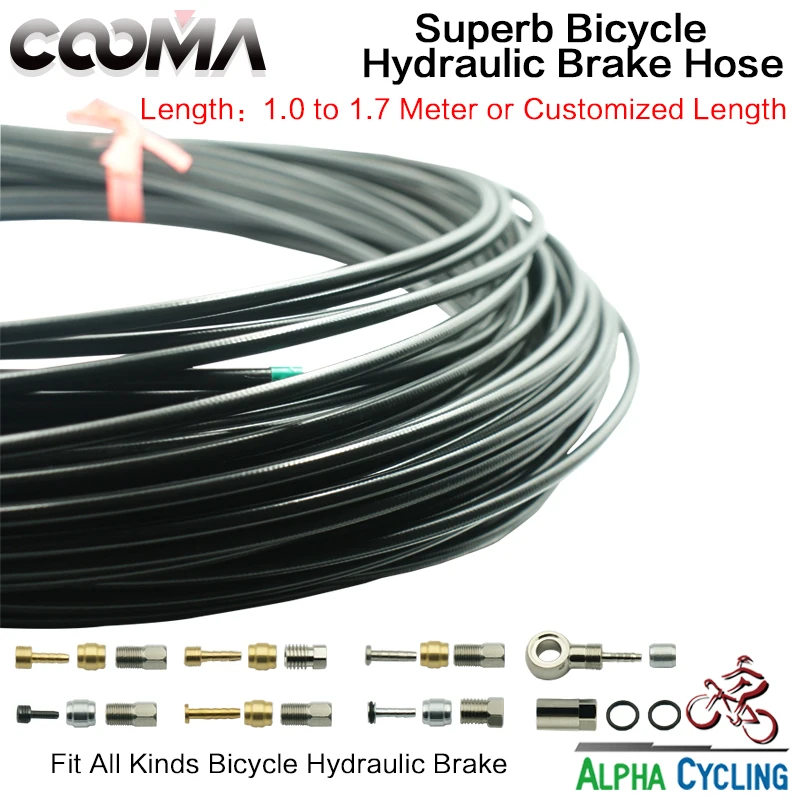 Hydraulic Disc Brake Hose with Needle, Olive, and Banjo Set, for
