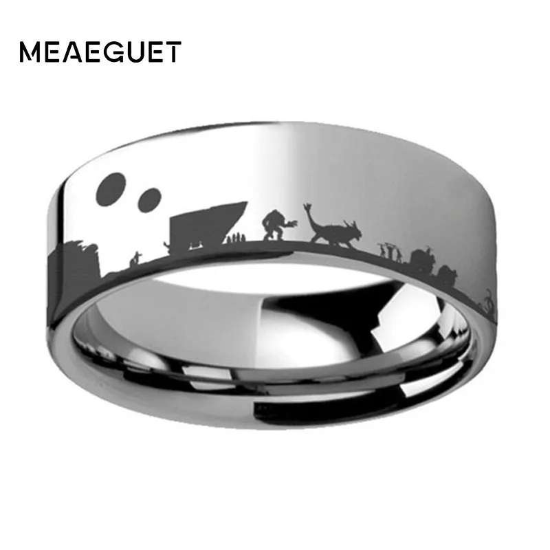 

Engraved Ring For Men With Star Wars New Hope Jawas Jabbas Palace Printed Stainles Steel Jewelry Free Engraving Party Gifts
