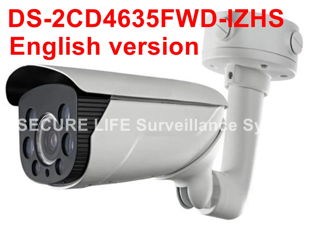 Free shipping English version DS-2CD4635FWD-IZHS 3MP Smart IP Vandal-proof Bullet CCTV IP Camera with heater and audio