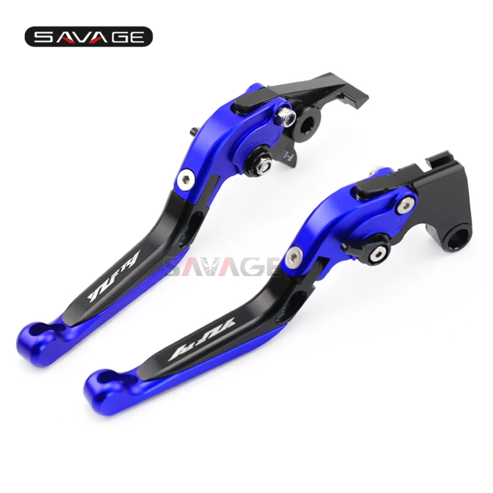 

Brake Clutch Lever For YAMAHA YZFR1 YZF-R1 2002-2003 Black+Blue Motorcycle Adjustable Folding Extendable Logo YZF R1