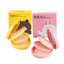 Новинка, сухое и влажное двойное использование, мультяшная двухслойная пудра для торта, двойной контроль масла, освежающий стойкий макияж