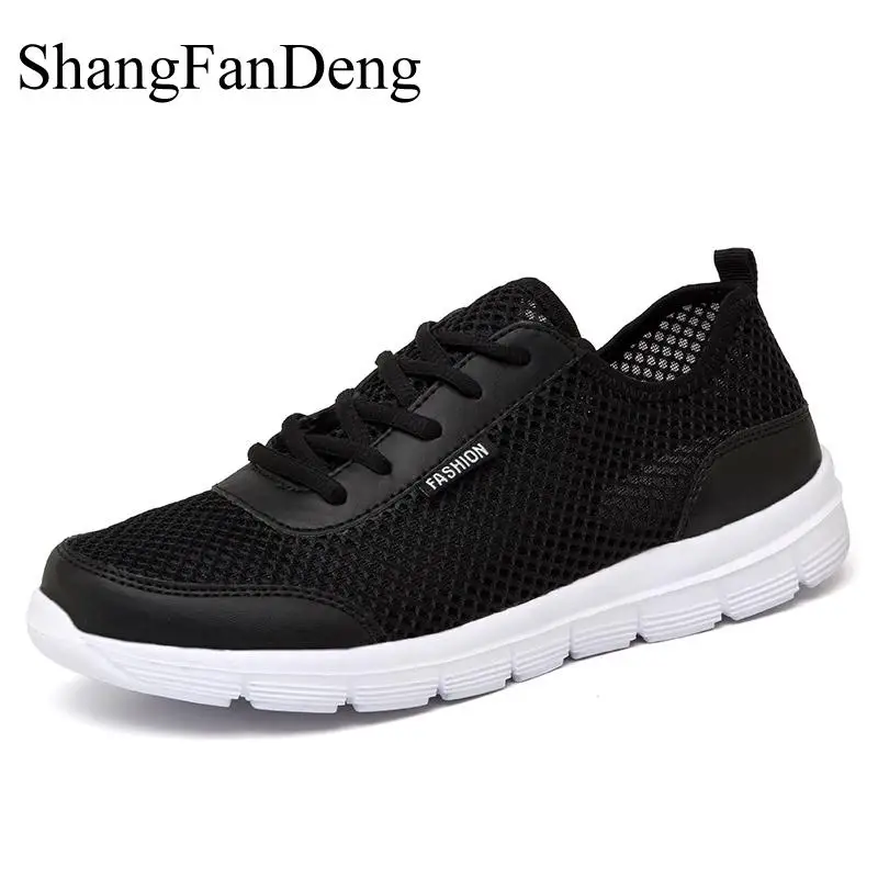 

Men Shoes Summer Sneakers Breathable Fashion Mesh Casual Shoes Couple Lover Mens Mesh Shoes Big Plus Size Lace up Light Shoes
