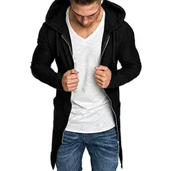 Мужской однотонный Тренч с капюшоном, кардиган с длинными рукавами, верхняя одежда Блузка 3XL jaqueta masculino casaco, мужской пиджак, 3 цвета
