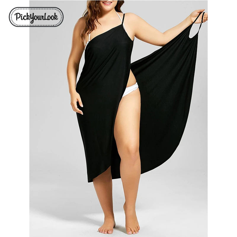 

Plus Size Women Dress Sling Beach Wedding Party Summer One Piece Solid Dress Women Sleeveless V Neck Sling Lady Dress D20