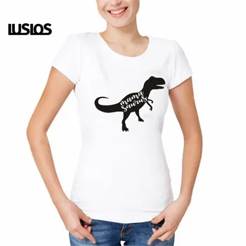 

LUSLOS Mamasaurus Shirt 2 Colors Plus Size Women Super Soft Dinosaur Shirt Female Casual Tee Tops Gift For Mom Summer Women Tops