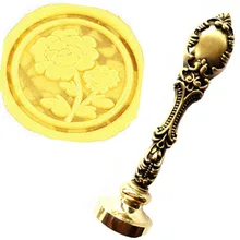 Mdlg винтажный Пион цветок изображение на заказ логотип роскошный воск печать штамп латунь Павлин металлическая ручка подарочный набор