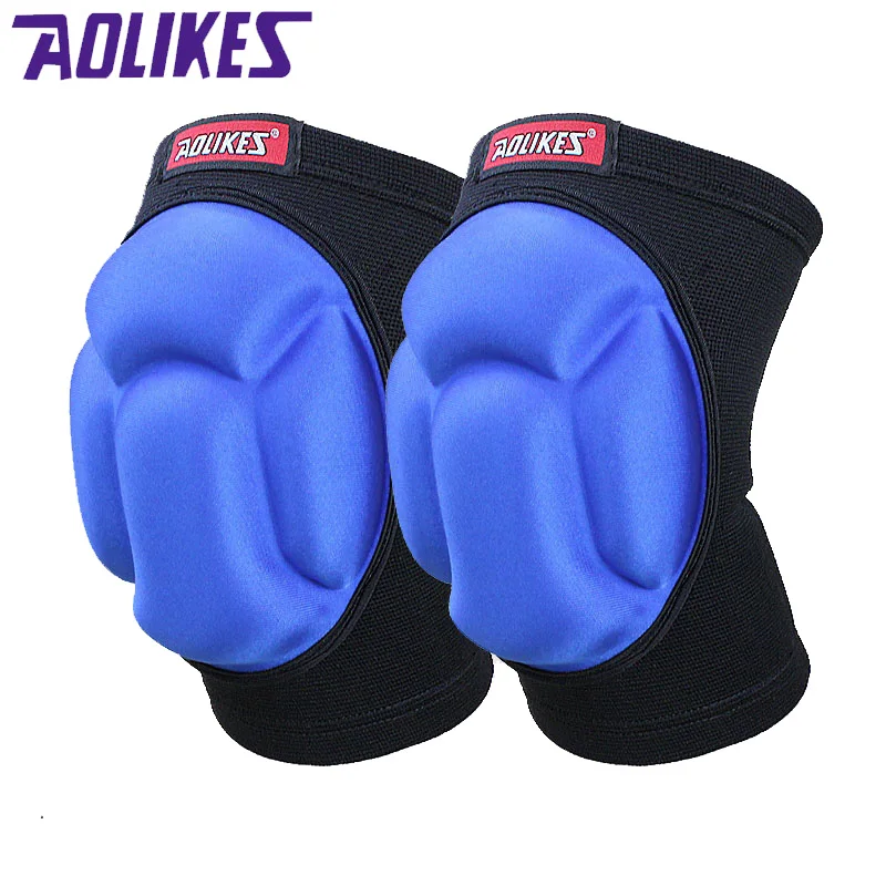 Aolikes 1 زوج سماكة كرة القدم الكرة الطائرة الرياضة المتطرفة منصات الركبة هدفين دعم حماية الدراجات الركبة حامي نيباد