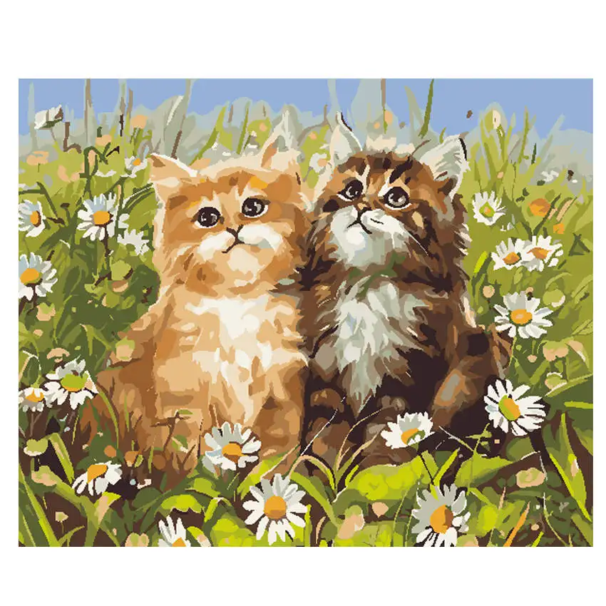 

RIHE Glassland Cat DIY Painting By Numbers Kit Acrylic Paint By Numbers Modern Wall Art Picture Canvas Painting Decor 40*50cm