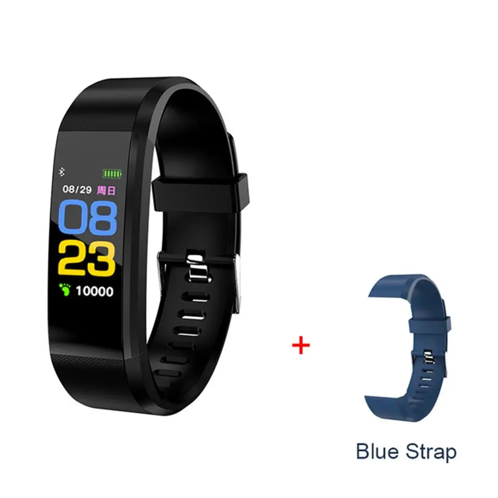 Black add Blue Strap 696 115 плюс смарт-браслет монитор сна Женский Смарт-Браслет t IP67 водонепроницаемый спортивный Дата напоминание для Android IOS passomete - Цвет: Black add Blue Strap