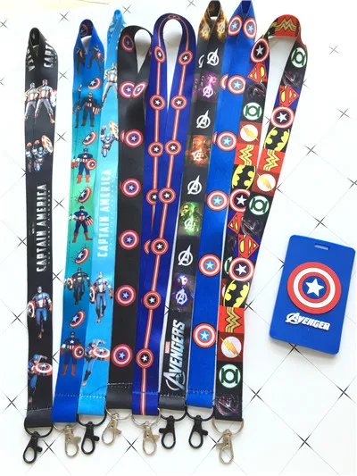 

avenger Captain America High Quality Lanyard Key Chains Pendant party Gift Neck Strap Card Bus ID Holders Identity Badge Lanyard