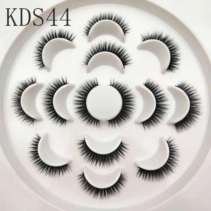 KDS44 Buzzme KDS 08& 12 3D накладные ресницы из норки ручной работы ресницы натуральные длинные ресницы шелк макияж ресницы расширение - Color: KDS44