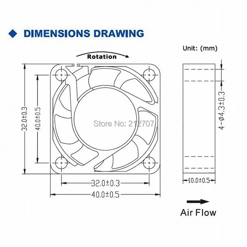 40mm x 10mm, 12v, dc, 2pin, pc,