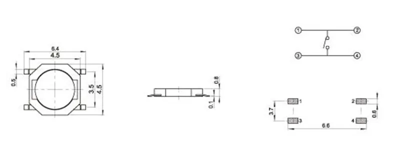 Кнопка 4 контактная схема. Тактовые кнопки с мембранным толкателем (SMD-4, 4*4*0.8мм) - модель 2807. Кнопка Тактовая SMD 4х4х0.8. Микрокнопка SMD схема. SMD кнопка 4 Pin схема.