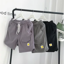 Весна и лето китайский стиль Мужские удобные высококачественные спортивные буквы сплошной цвет хлопковые свободные шорты